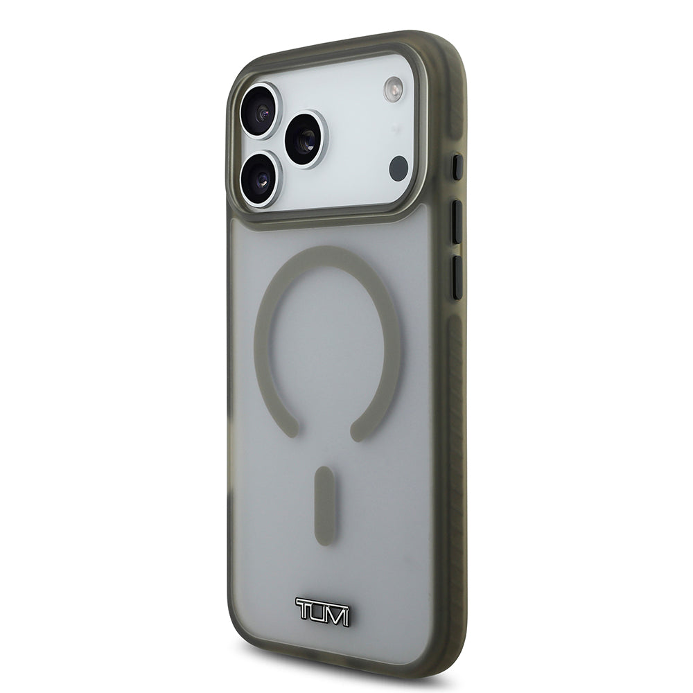 Apple iPhone 17 Pro Max Kılıf TUMI Orjinal Lisanslı M-safe Şarj Özellikli Buzlu Transparan Kapak Siyah