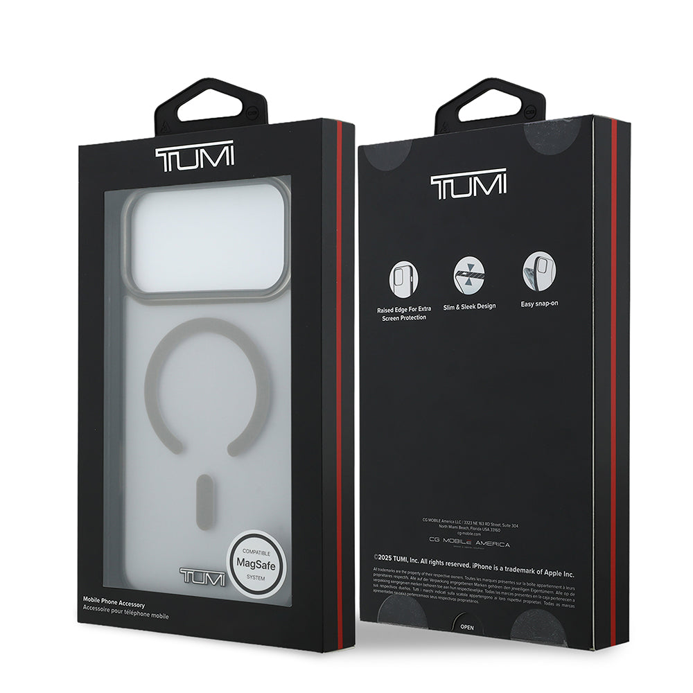 Apple iPhone 17 Pro Max Kılıf TUMI Orjinal Lisanslı M-safe Şarj Özellikli Buzlu Transparan Kapak Siyah