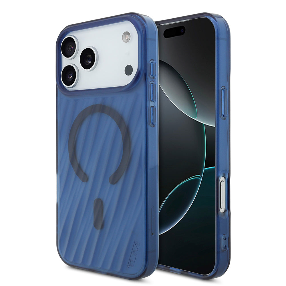 Apple iPhone 17 Pro Max Kılıf TUMI Orjinal Lisanslı M-safe Şarj Özellikli Transparan Kapak Mavi