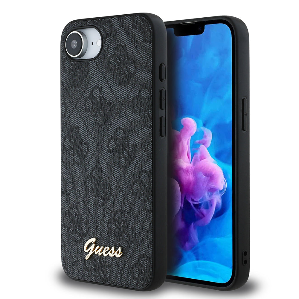 Apple iPhone 17E Kılıf Guess Orjinal Lisanslı 4G Desenli Script Metal Logolu Kapak