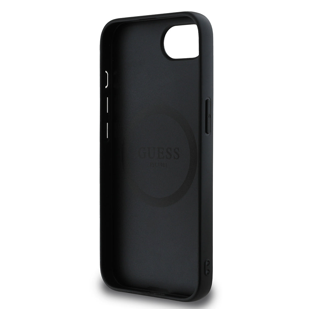 Apple iPhone 17E Kılıf Guess Orjinal Lisanslı M-safe Şarj Özellikli Grained Triangle Kapak