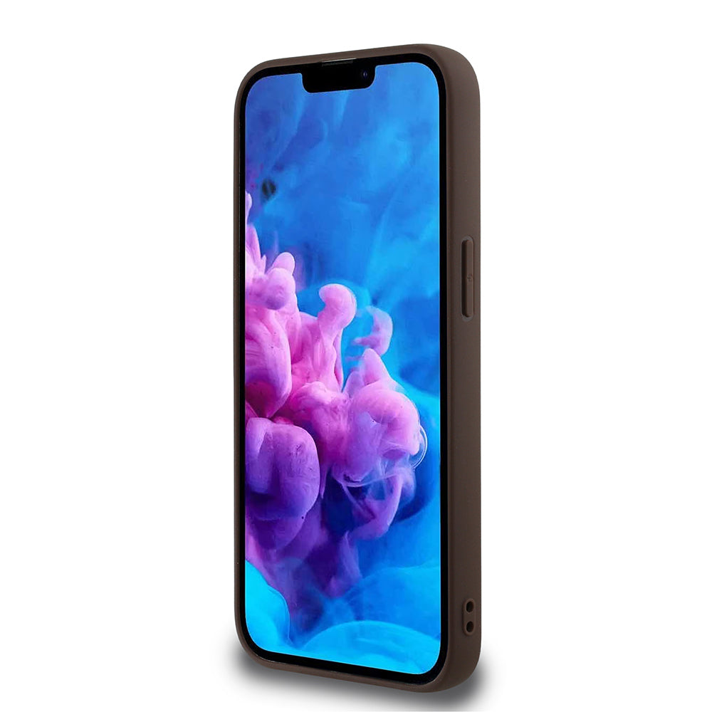 Apple iPhone 17E Kılıf Guess Orjinal Lisanslı M-safe Şarj Özellikli PU Üçgen Logo 4G Desenli Kapak