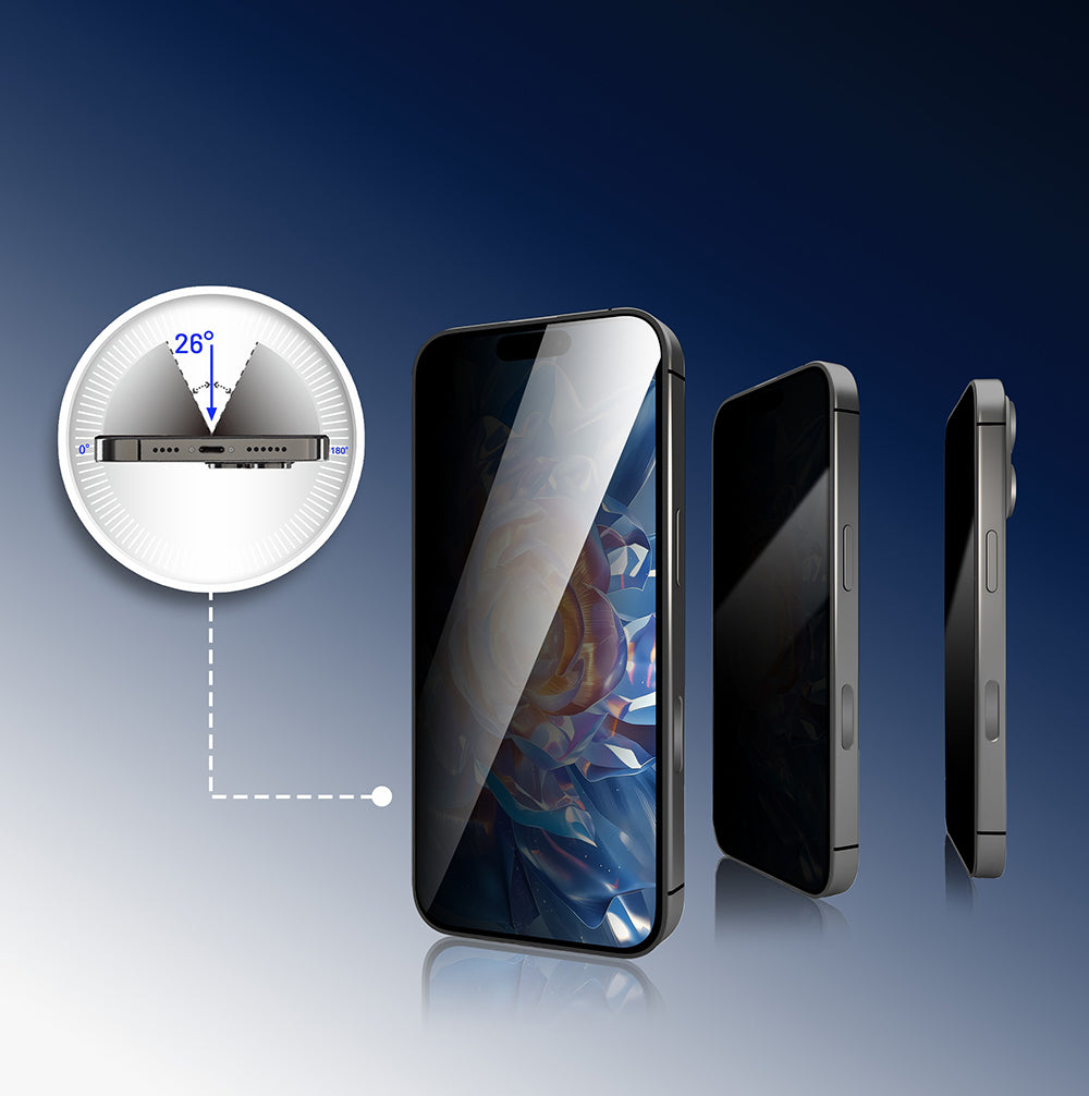 Apple iPhone 17E Mohseven Safir Coating Privacy Hayalet Temperli Cam Ekran Koruyucu