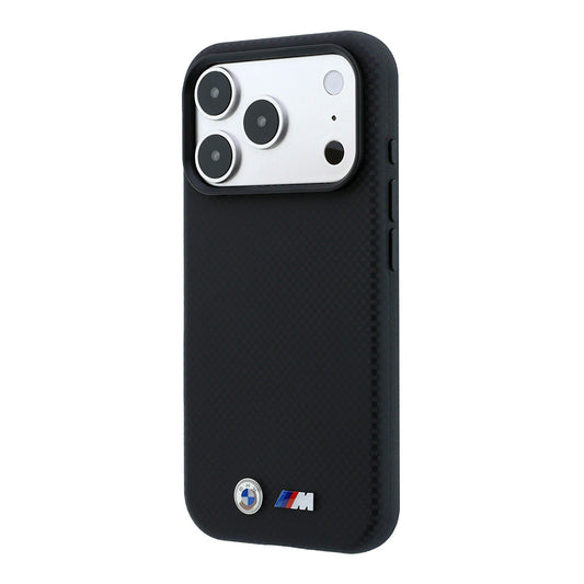 Apple iPhone 18 Pro Max Kılıf BMW Orjinal Lisanslı M-safe Şarj Özellikli Metal Logolu Karbon Fiber Kevlar Kapak