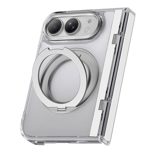 Apple iPhone Duo (Fold) Kılıf M-safe Şarj Özellikli Raptic Air Stand Serisi Aynalı Arka Yüzey Standlı Kapak