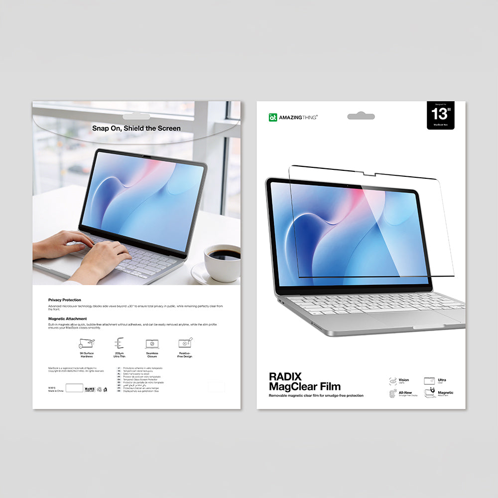 Apple Macbook Neo 13' A3404 Amazingthing Radix MagClear Serisi Magnetik Ekran Koruyucu
