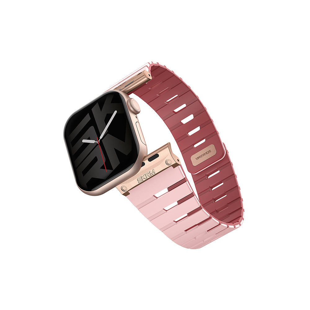 Apple Watch 10 42mm Skinarma Gemini Serisi TPU Magnetik Silikon Kordon