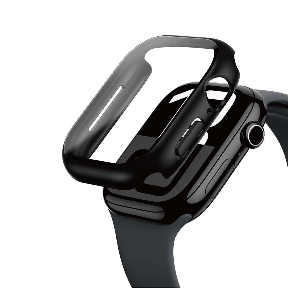 Apple Watch 10 46mm Amazingthing Radix Minimal FullGuard Sert PC Kasa ve Ekran Koruyucu Siyah