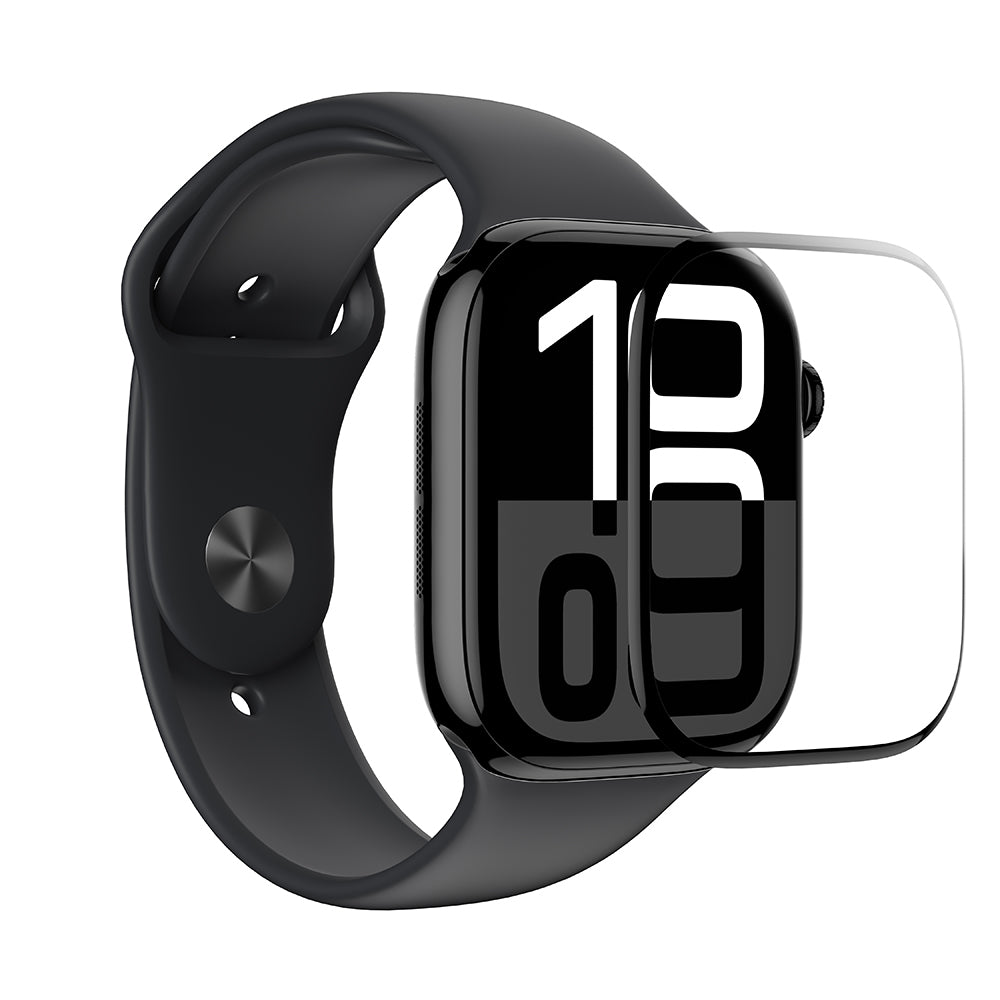 Apple Watch 10 46mm Amazingthing Radix Protective Parmak İzi Bırakmayan HD Ekran Koruyucu Film + Kolay Uygulama Aparatı Şeffaf