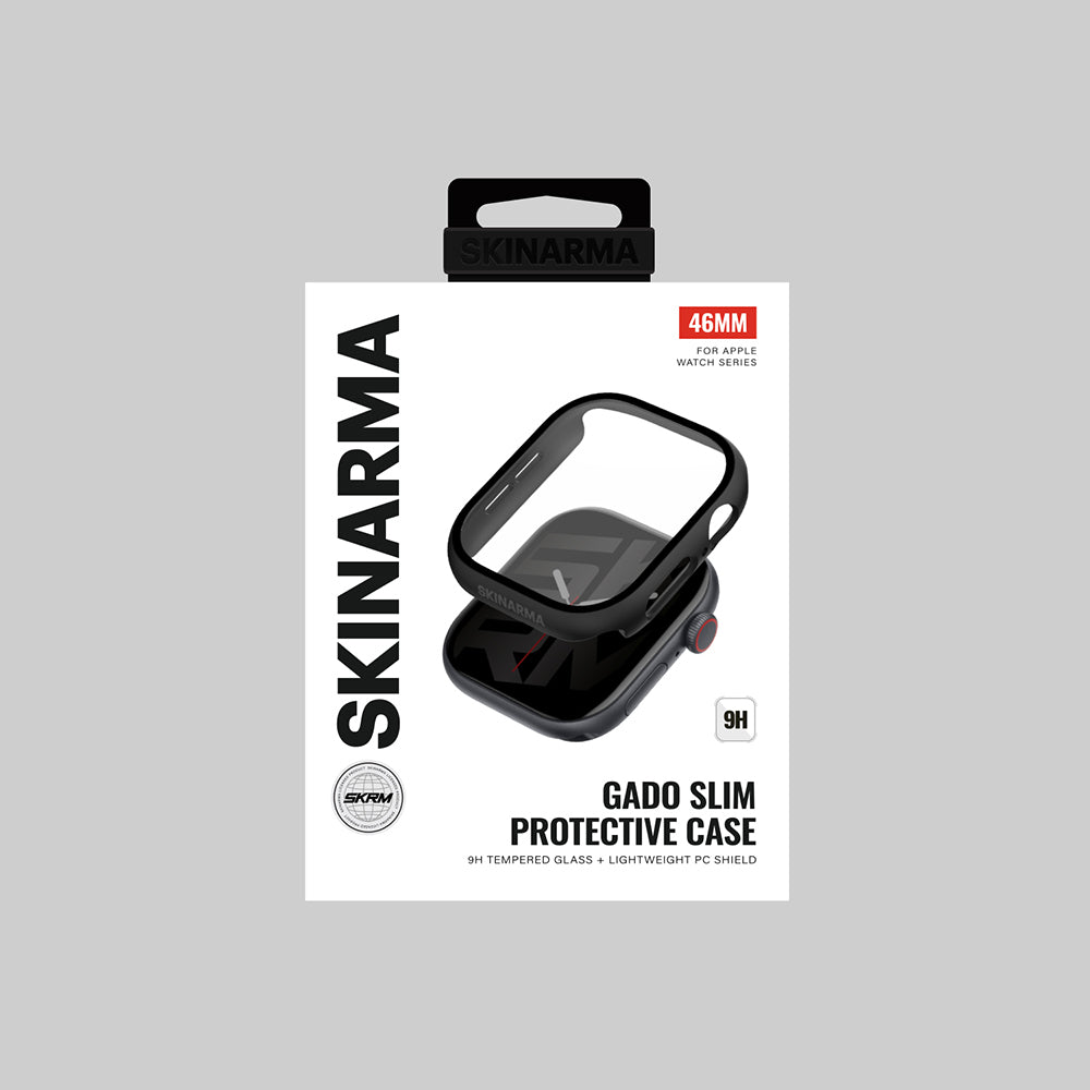 Watch 10 46mm Skinarma Gado Sert Silikon Kasa ve Ekran Koruyucu Siyah