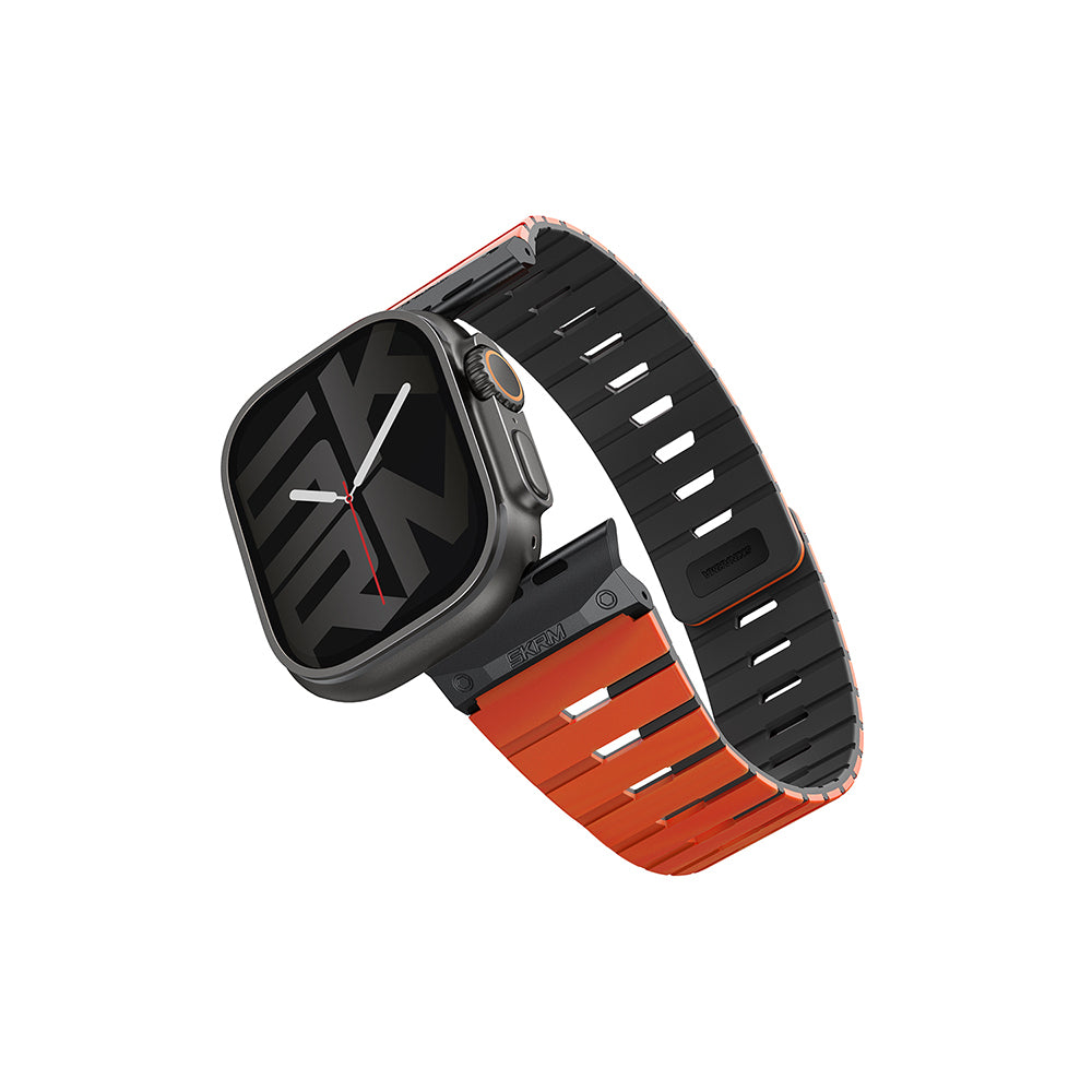 Apple Watch 10 46mm Skinarma Gemini Serisi TPU Magnetik Silikon Kordon
