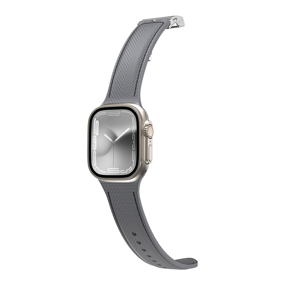 Apple Watch 38mm Amazingthing Titan Swift Deri Dokulu Silikon Kordon