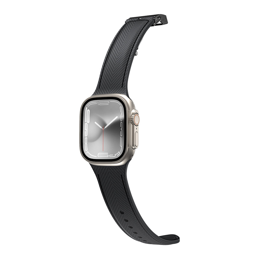 Apple Watch 7 41mm Amazingthing Titan Swift Deri Dokulu Silikon Kordon