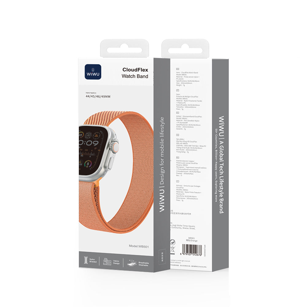 Apple Watch 7 45mm Kordon Wiwu WB501 CloudFlex Serisi Hasır Örgü Strap Kayış