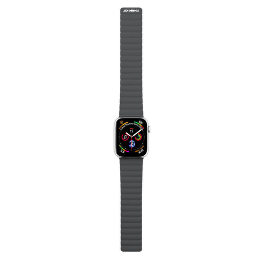 Watch 7 45mm Kordon Youngkit Classical Magnetik Tak Çıkar Silikon Strap Kayış Gri