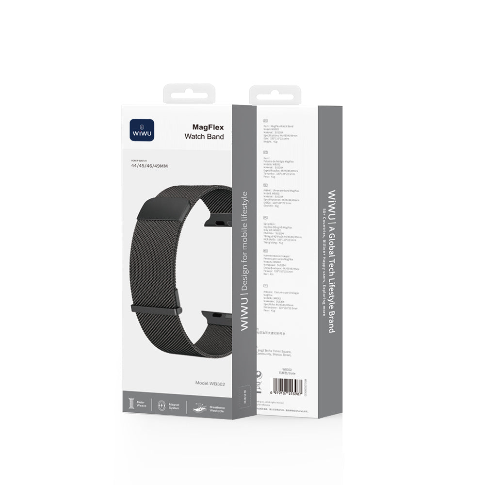 Apple Watch 7 45mm Wiwu MagFlex Secure Serisi Metal Kordon