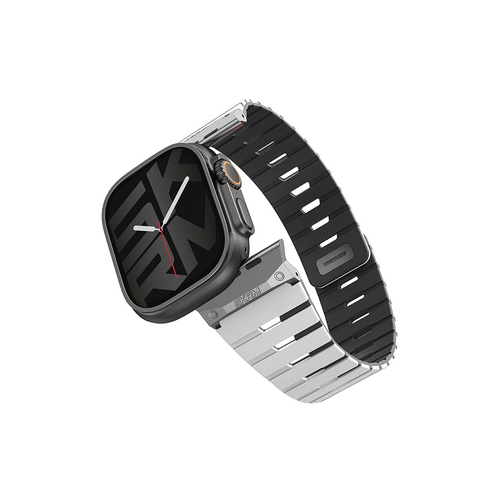 Apple Watch Ultra 49mm Skinarma Gemini Serisi TPU Magnetik Silikon Kordon