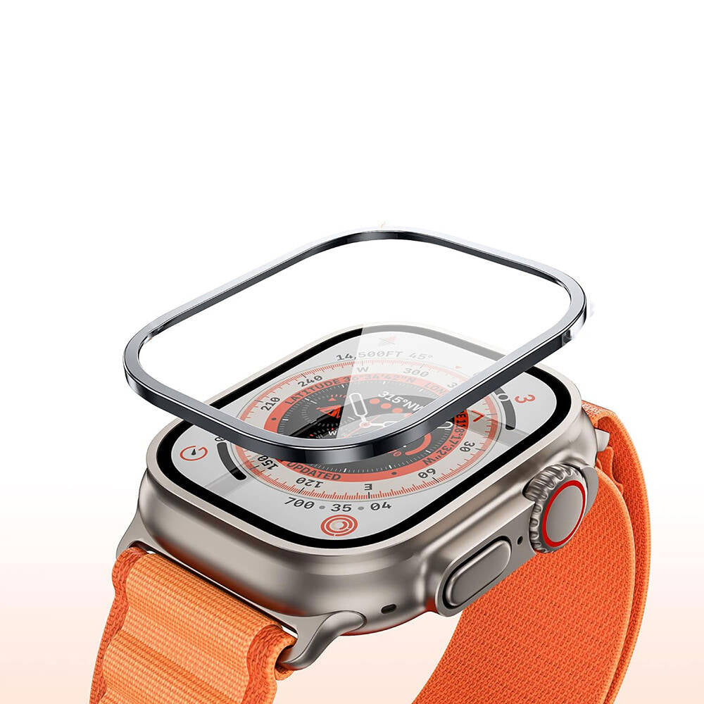 Watch Ultra 49mm Wiwu Wi-JD106 Easy Install Akıllı Saat Temperli Cam Ekran Koruyucu Siyah