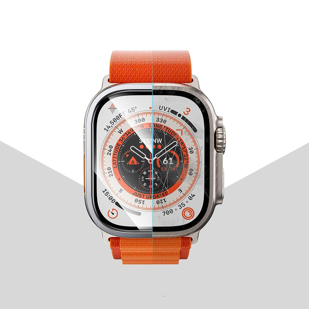 Watch Ultra 49mm Wiwu Wi-JD106 Easy Install Akıllı Saat Temperli Cam Ekran Koruyucu Siyah