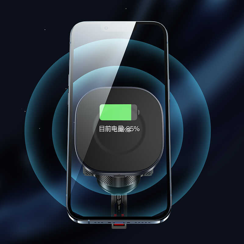 Benks CZ02 Pro Wireless Şarjlı Araç Telefon Tutucu Siyah