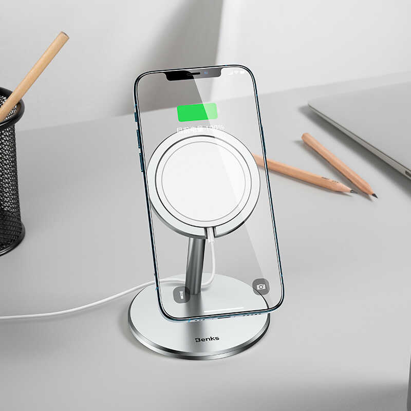 Benks L37 Magsafe Şarj Standı Gümüş