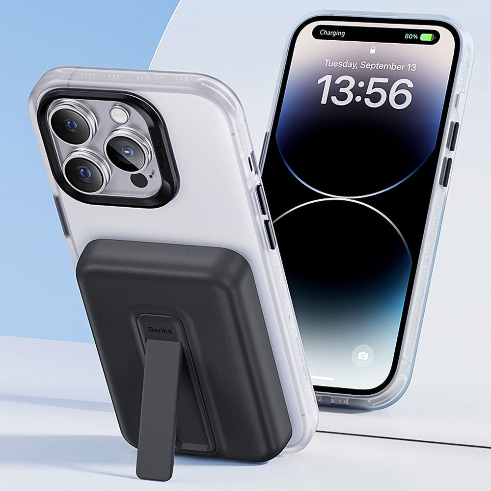 Benks MP09 Magsafe Magnetik Standlı İnce Tasarımlı Powerbank 6000mAh Siyah