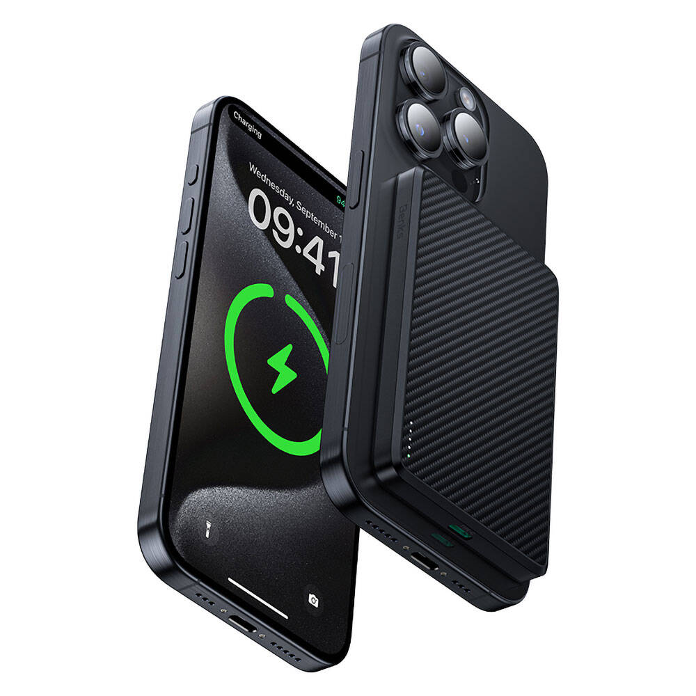 Benks MP16 ArmorGo Magsafe Şarj Özellikli 600D Aramid Fiber Powerbank 15W 10000mAh Siyah