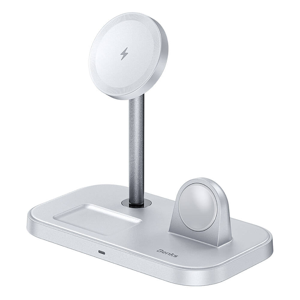 Benks W16 3in1 Telefon&Akıllı Saat&Kulaklık Kablosuz Şarj Standı Beyaz