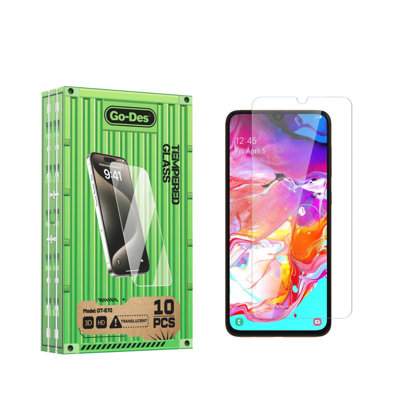 Galaxy A70 Go Des Parmak İzi Bırakmayan 9H Oleofobik Bom Glass Ekran Koruyucu 10'lu Paket Renksiz