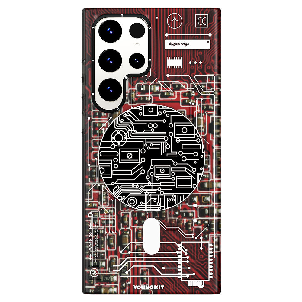 Galaxy S23 Ultra Kılıf M-safe Şarj Özellikli YoungKit Technology Serisi Kapak