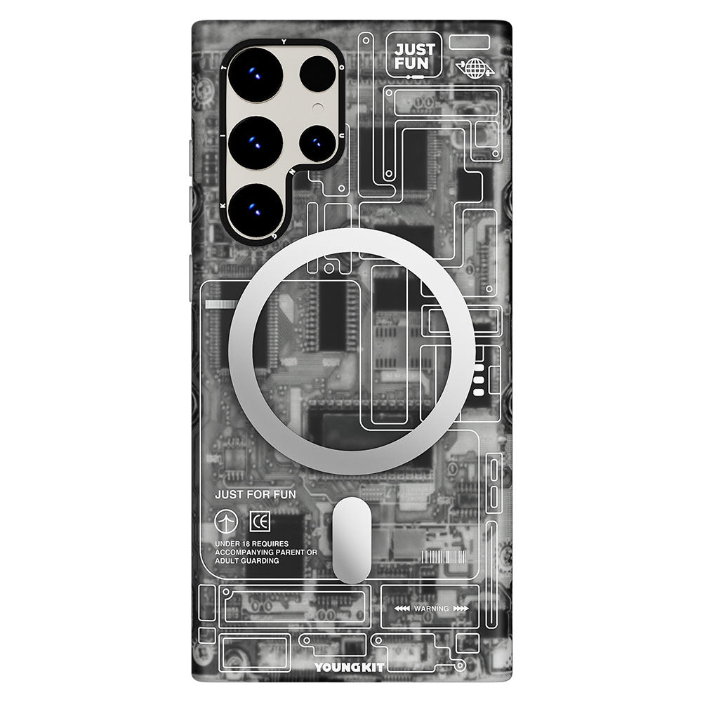 Galaxy S23 Ultra Kılıf M-safe Şarj Özellikli YoungKit Technology Serisi Kapak