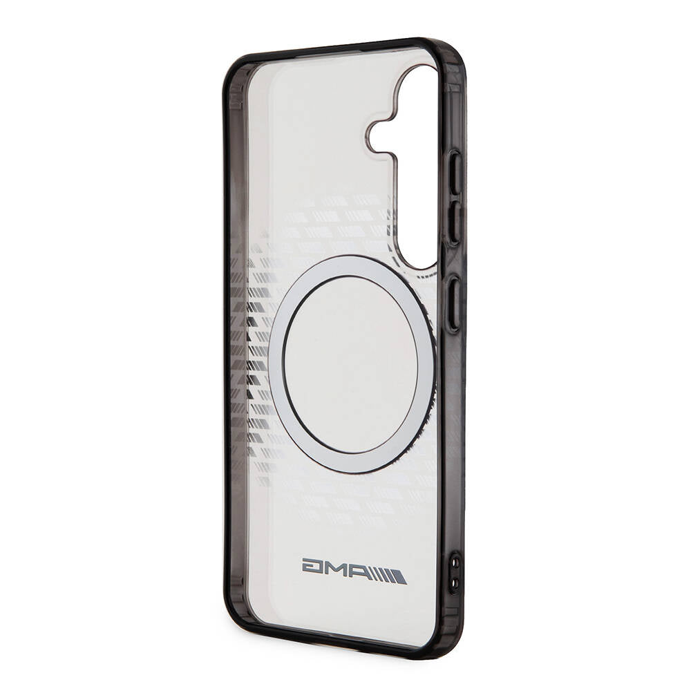 Galaxy S24 Kılıf AMG Orjinal Lisanslı Magsafe Şarj Özellikli Eşkenar Dörtgen Desenli Transparan Kılıf Renksiz