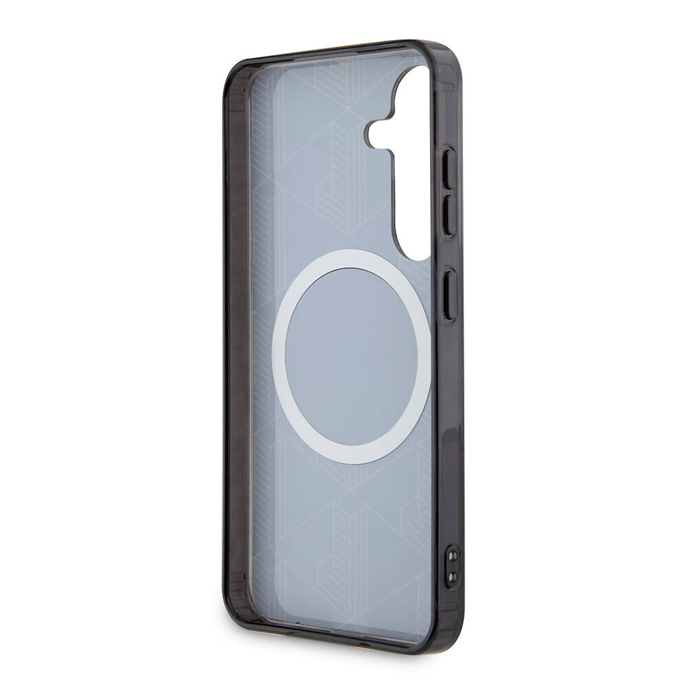 Galaxy S24 Kılıf Lacoste Orjinal Lisanslı Magsafe Şarj Özellikli Çift Katmanlı Timsah Logolu Blend Monogram Kılıf Petrol Yeşil