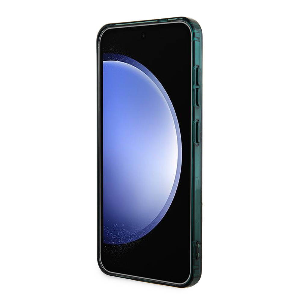 Galaxy S24 Kılıf Lacoste Orjinal Lisanslı Magsafe Şarj Özellikli Çift Katmanlı Timsah Logolu Blend Monogram Kılıf Petrol Yeşil