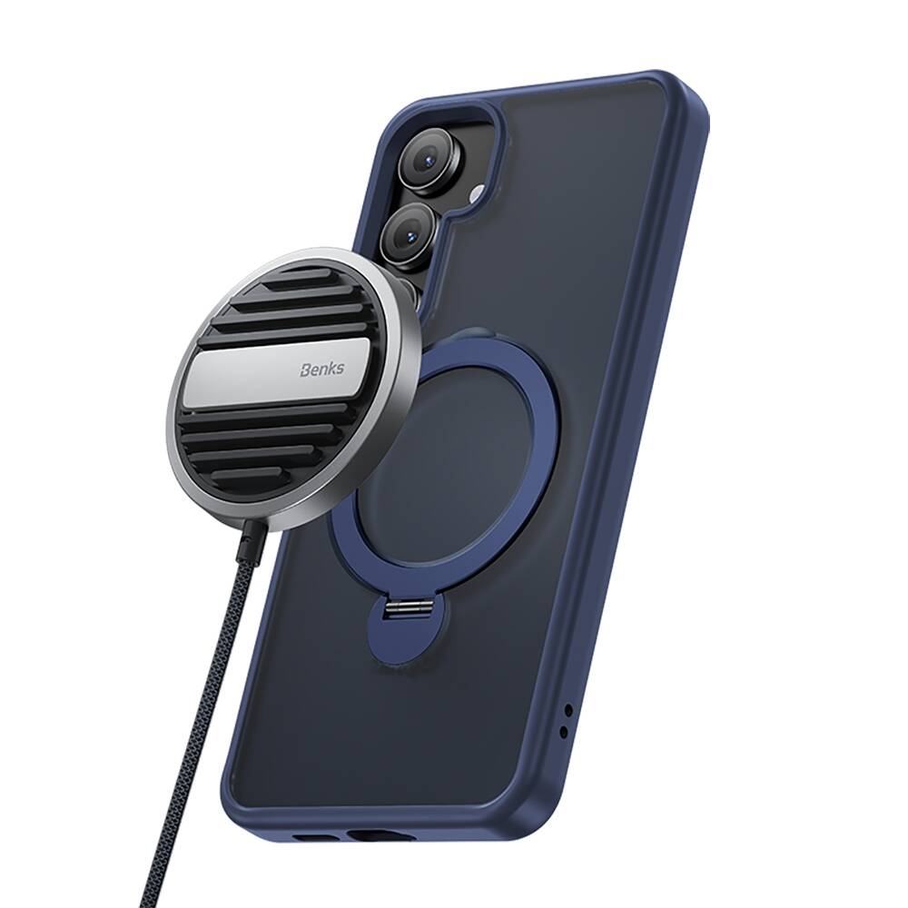 Galaxy S24 Kılıf Magsafe Şarj Özellikli Benks Standlı Mist Protective Kılıf Siyah