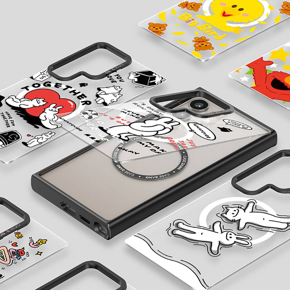 Galaxy S24 Kılıf Magsafe Şarj Özellikli Casebang Body Frame Kılıf Siyah