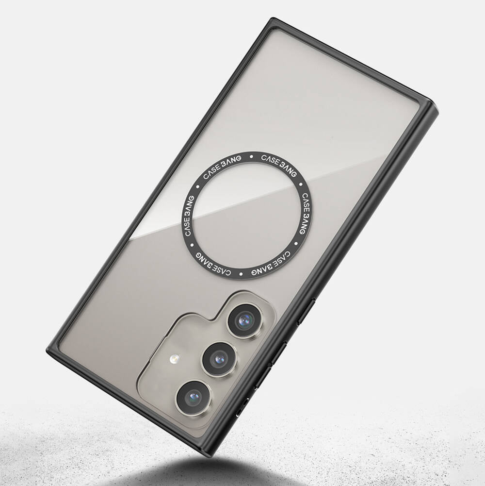 Galaxy S24 Kılıf Magsafe Şarj Özellikli Casebang Body Frame Kılıf Siyah