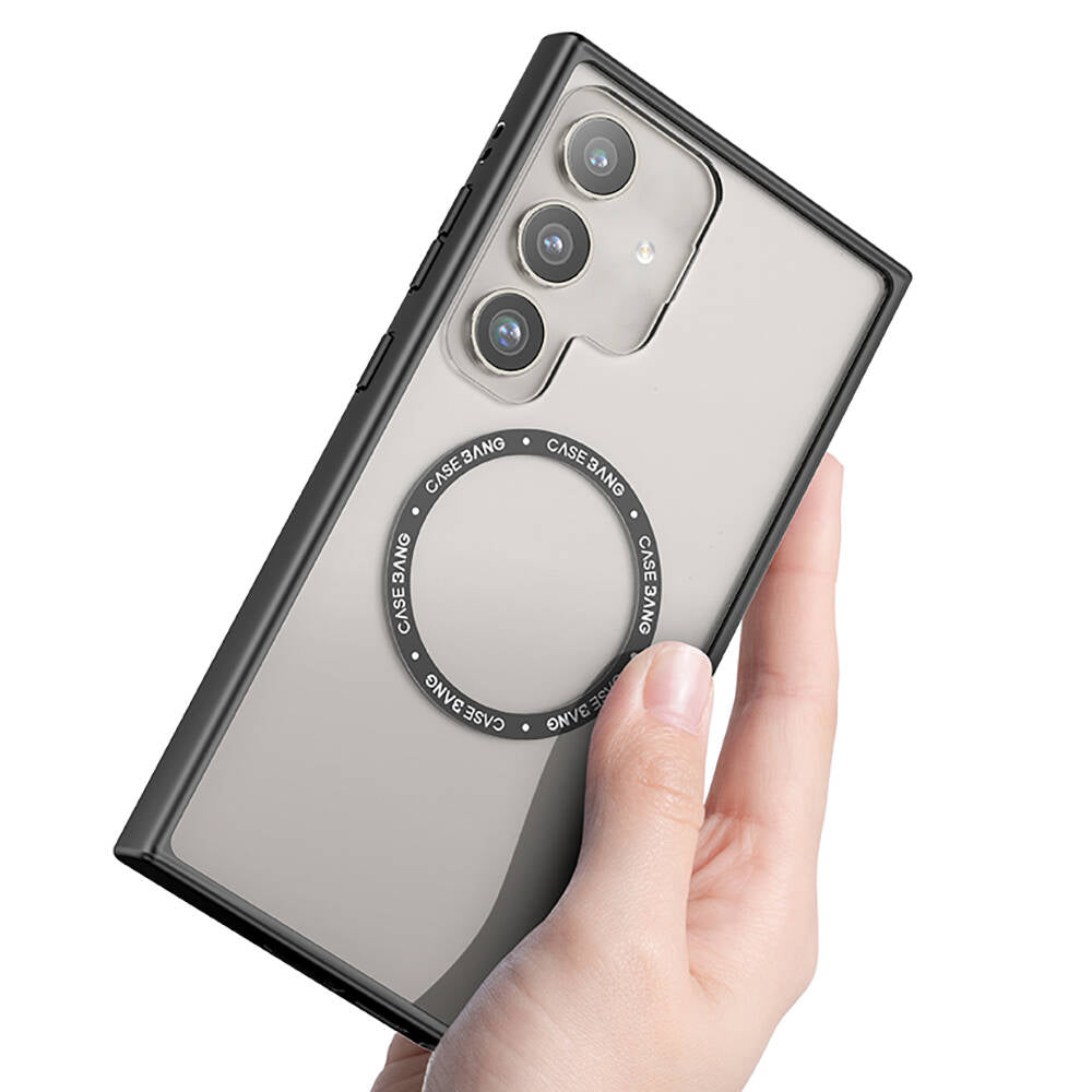 Galaxy S24 Kılıf Magsafe Şarj Özellikli Casebang Body Frame Kılıf Siyah