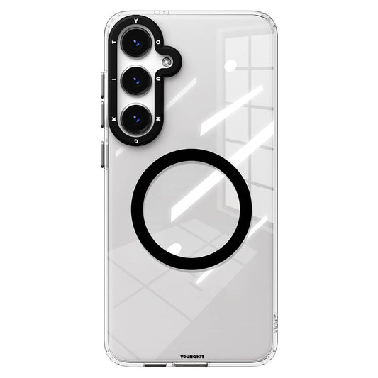 Galaxy S24 Kılıf M-safe Şarj Özellikli Sararmaya Karşı Dayanıklı Youngkit Clear Crystal Serisi Kapak