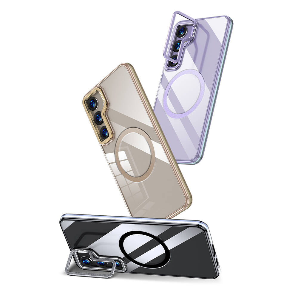 Galaxy S24 Kılıf Magsafe Şarj Özellikli Wlons Standlı Efsane Kılıf Gold