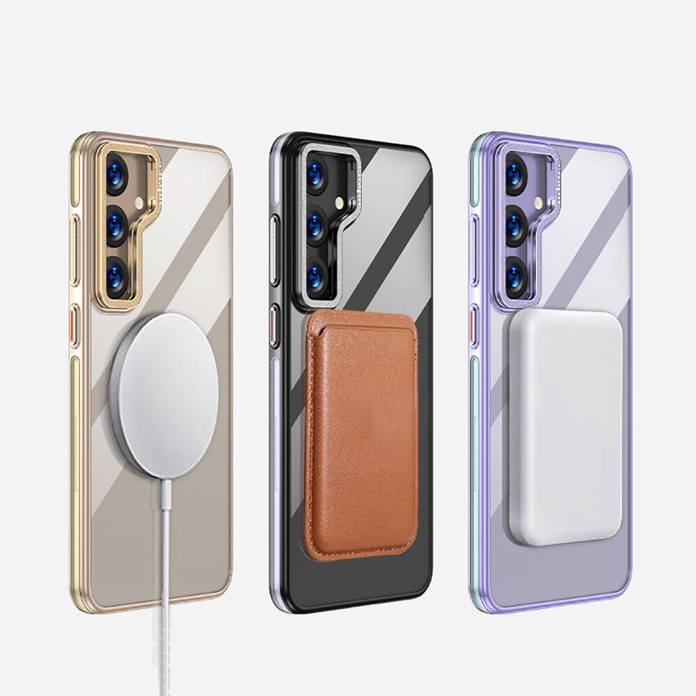 Galaxy S24 Kılıf Magsafe Şarj Özellikli Wlons Standlı Efsane Kılıf Gold