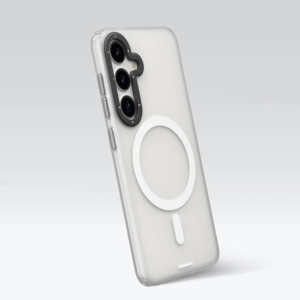 Galaxy S24 Kılıf Magsafe Şarj Özellikli Youngkit Hidden Sand Serisi Kılıf Siyah