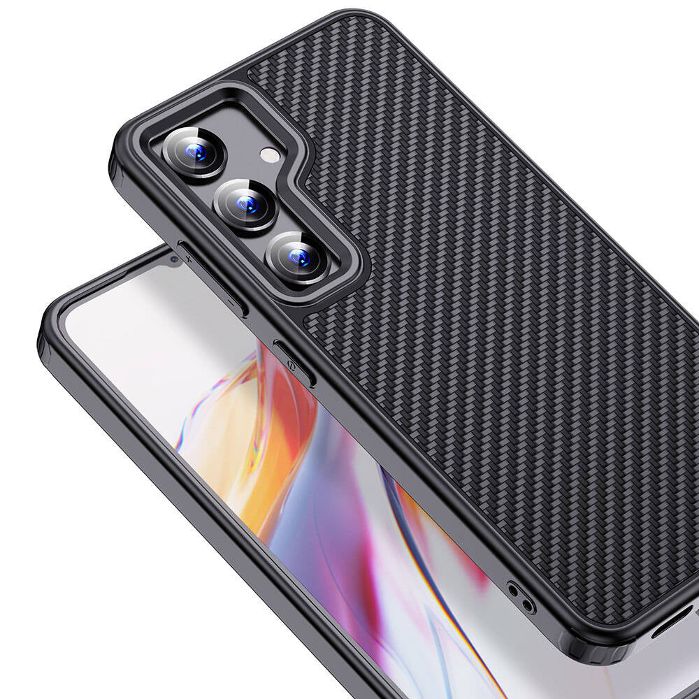 Galaxy S24 Plus Kılıf Aramid Karbon Fiber Magsafe Özellikli Wlons Radison Kılıf Siyah