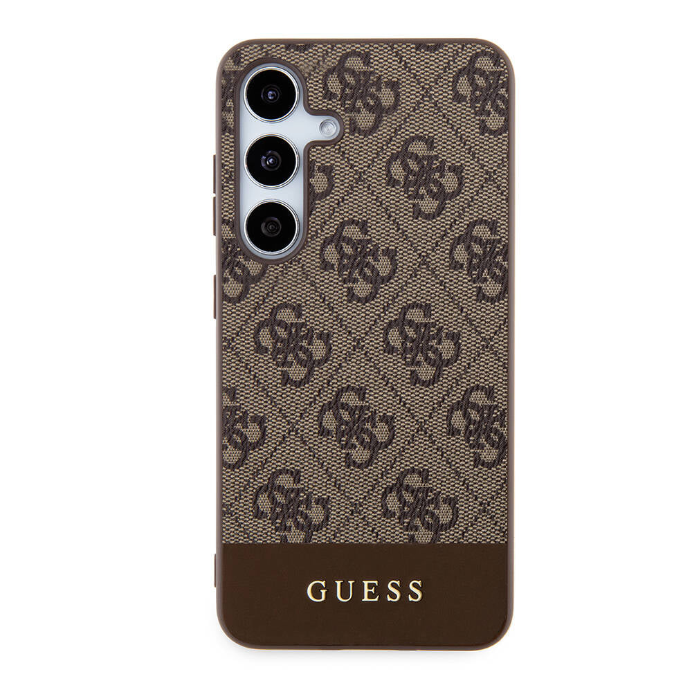 Galaxy S24 Plus Kılıf Guess Orjinal Lisanslı PU Deri Şerit Logo Dizaynlı Kapak