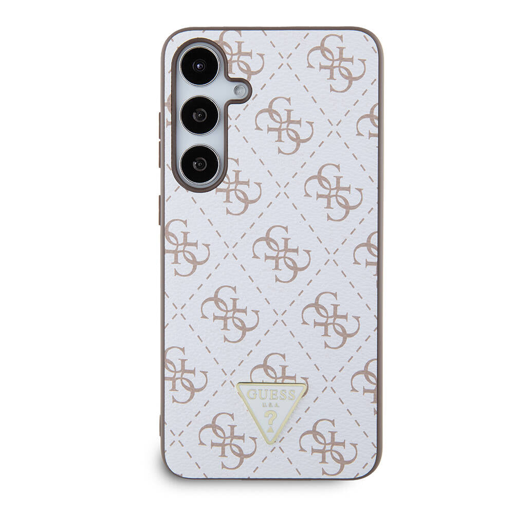 Galaxy S24 Plus Kılıf Guess Orjinal Lisanslı PU Üçgen Logo 4G Desenli Kapak