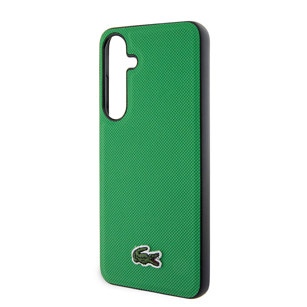Galaxy S24 Plus Kılıf Lacoste Orjinal Lisanslı PU Pike Desenli Arka Yüzey İkonik Timsah Dokuma Logolu Kılıf Yeşil