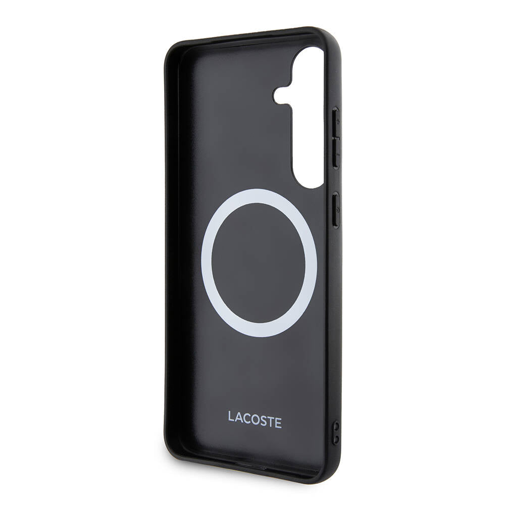 Galaxy S24 Plus Kılıf Lacoste Orjinal Lisanslı PU Pike Desenli Arka Yüzey İkonik Timsah Dokuma Logolu Kılıf Yeşil