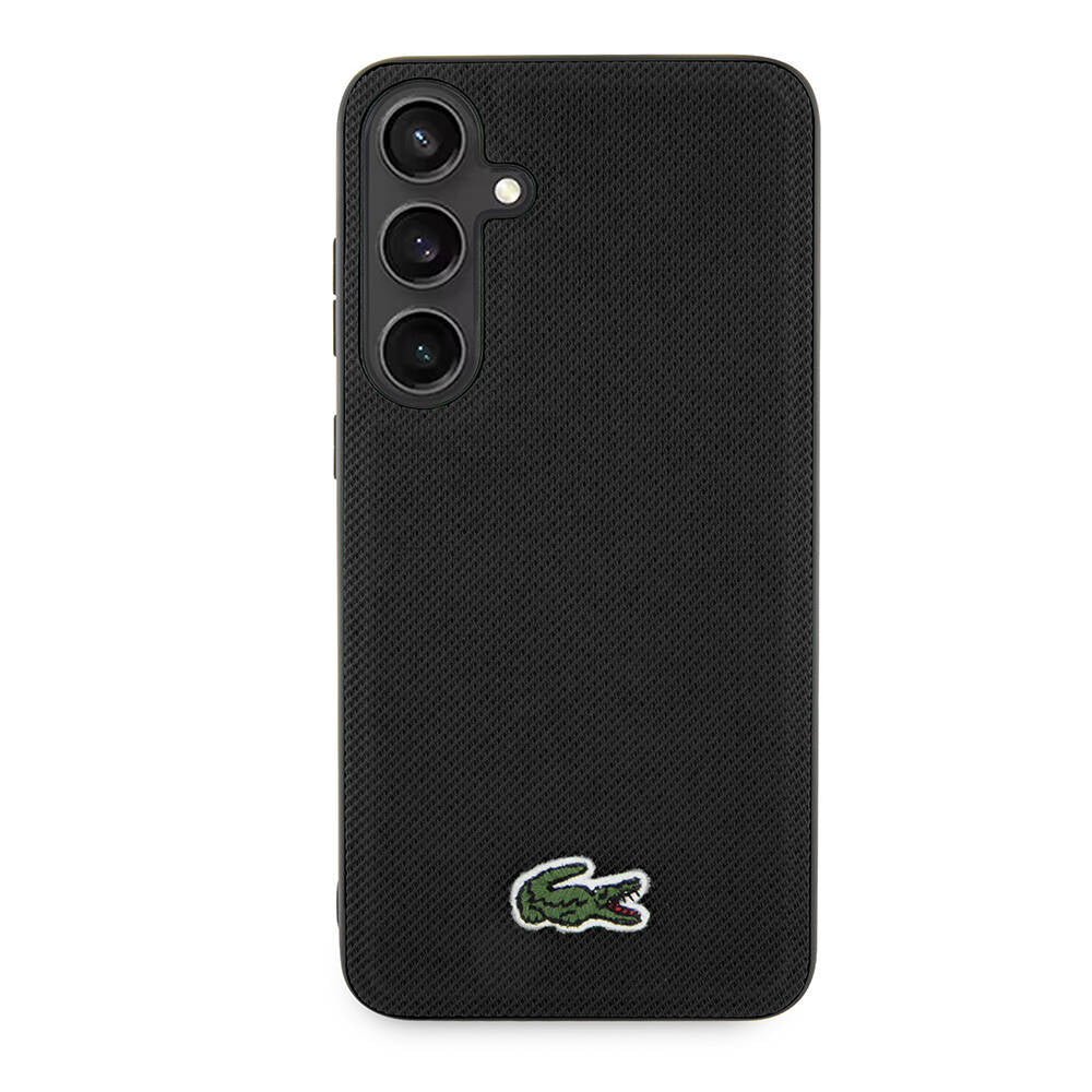 Galaxy S24 Plus Kılıf Lacoste Orjinal Lisanslı PU Pike Desenli Arka Yüzey İkonik Timsah Dokuma Logolu Kılıf Yeşil
