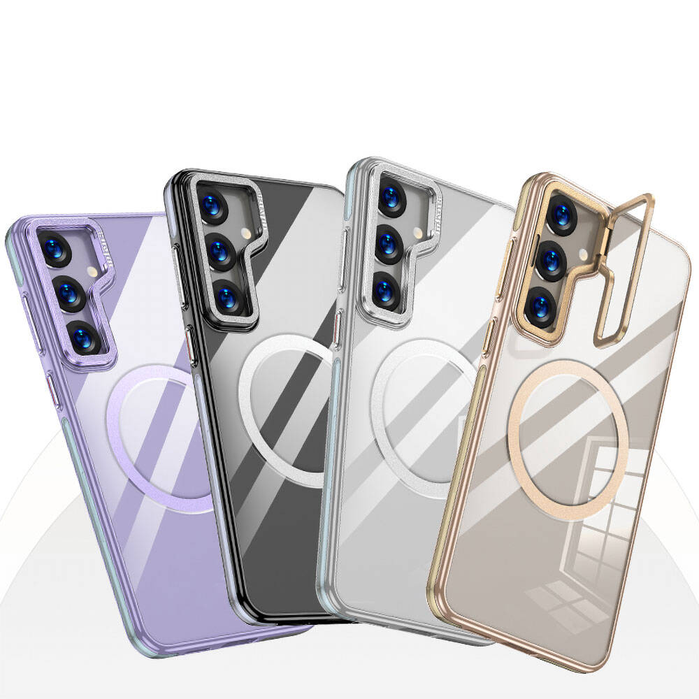 Galaxy S24 Plus Kılıf Magsafe Şarj Özellikli Wlons Standlı Efsane Kılıf Gold