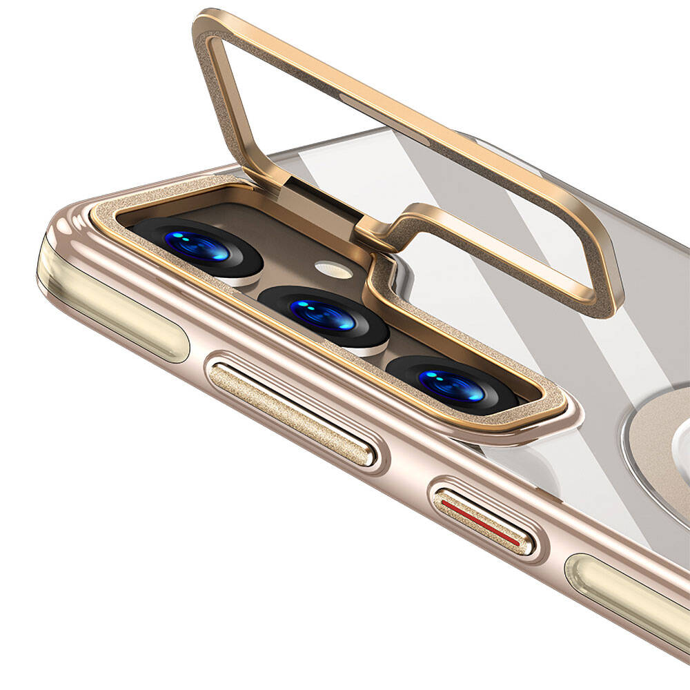 Galaxy S24 Plus Kılıf Magsafe Şarj Özellikli Wlons Standlı Efsane Kılıf Siyah